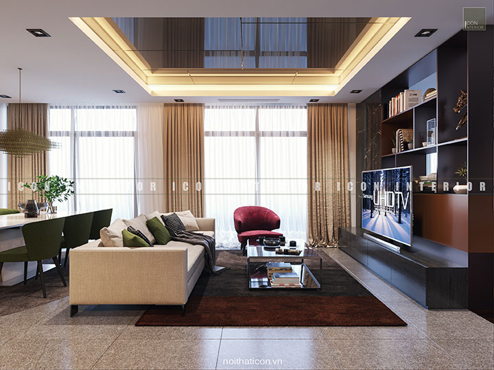 thiết kế nội thất căn hộ vinhomes golden river phòng khách